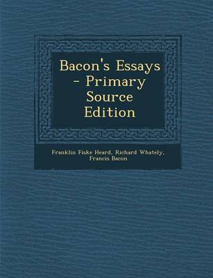 Book cover for Bacon's Essays - Primary Source Edition