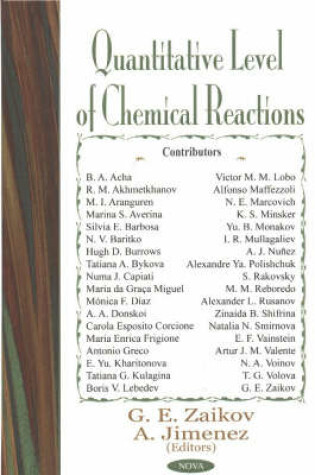 Cover of Quantitative Level of Chemical Reactions