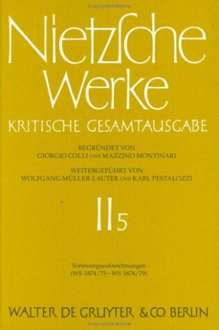 Cover of Vorlesungsaufzeichnungen (Ws 1874/75 - Ws 1878/79)