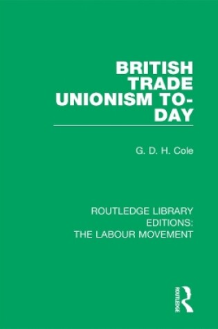 Cover of British Trade Unionism To-Day
