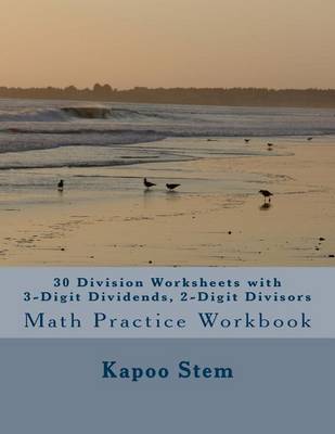 Book cover for 30 Division Worksheets with 3-Digit Dividends, 2-Digit Divisors
