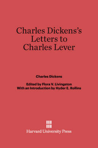 Cover of Charles Dickens's Letters to Charles Lever