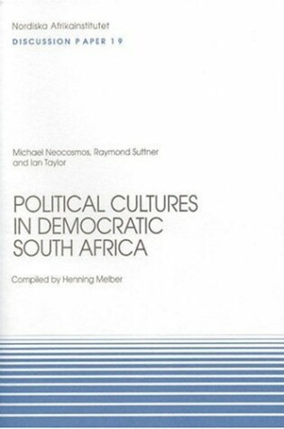 Cover of Political Cultures in Democratic South Africa