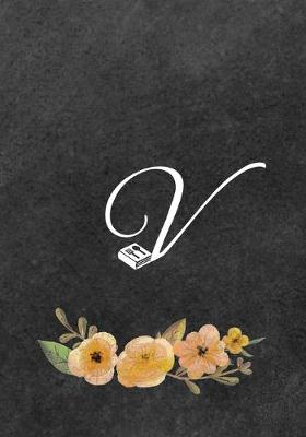 Book cover for Initial Monogram Letter V on Chalkboard