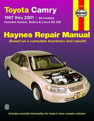 Book cover for Toyota Camry (97-01) covering Solara (99-01), Avalon (97-01), & Lexus ES 300 (97-01) Haynes Repair Manual (USA)