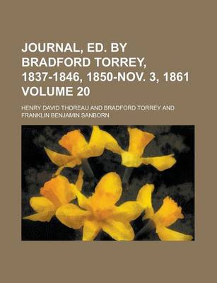 Book cover for Journal, Ed. by Bradford Torrey, 1837-1846, 1850-Nov. 3, 1861 Volume 20