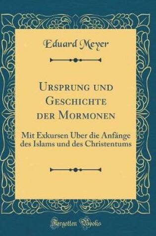 Cover of Ursprung Und Geschichte Der Mormonen