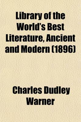 Book cover for Library of the World's Best Literature, Ancient and Modern Volume 33