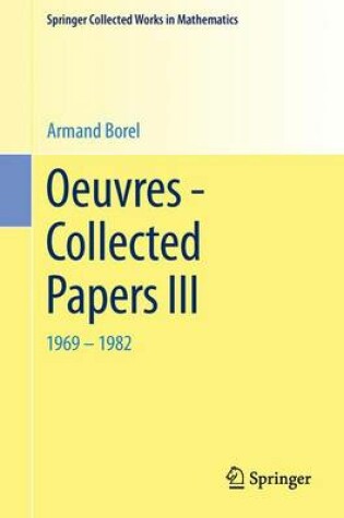 Cover of Oeuvres - Collected Papers III