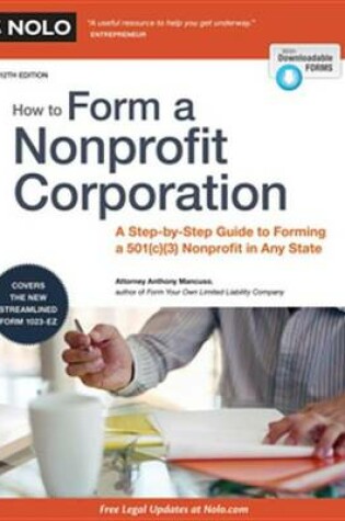 Cover of How to Form a Nonprofit Corporation (National Edition)