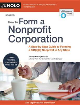 Book cover for How to Form a Nonprofit Corporation (National Edition)