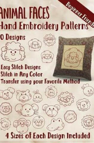 Cover of Animal Faces Hand Embroidery Patterns