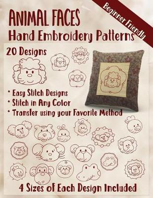 Book cover for Animal Faces Hand Embroidery Patterns