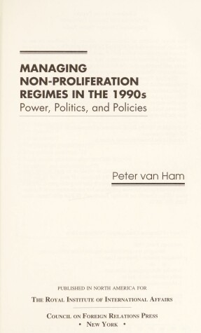 Cover of Managing Non-Proliferation Regimes in the 1990s