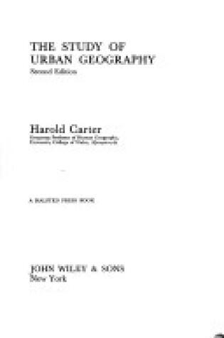 Cover of Carter: Study of Urban *Geography* 2ed