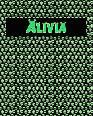 Book cover for 120 Page Handwriting Practice Book with Green Alien Cover Alivia