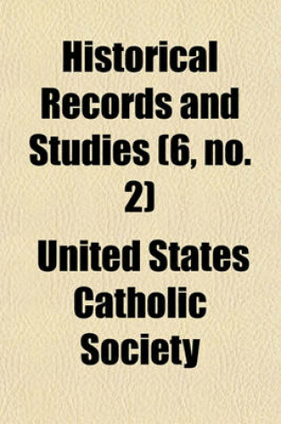 Cover of Historical Records and Studies Volume 6, No. 2