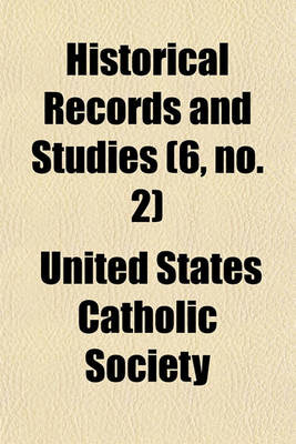 Book cover for Historical Records and Studies Volume 6, No. 2