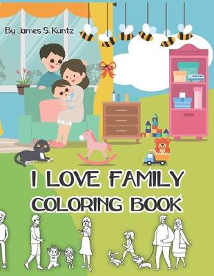 Book cover for I love family coloring book
