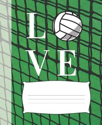 Book cover for Cute Love Volley Ball School Composition Lined Notebook