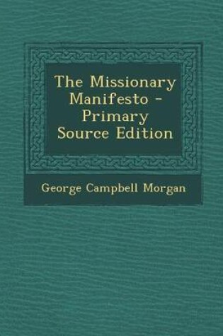 Cover of The Missionary Manifesto