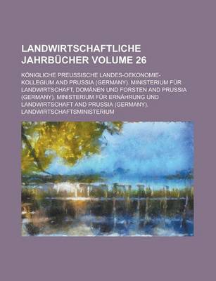 Book cover for Landwirtschaftliche Jahrbucher Volume 26