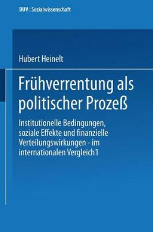 Cover of Frühverrentung als politischer Prozeß