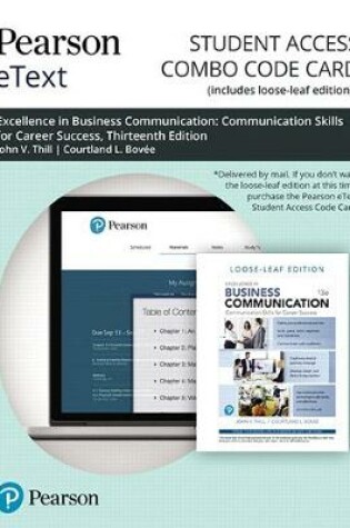 Cover of Pearson Etext for Excellence in Business Communication -- Combo Access Card