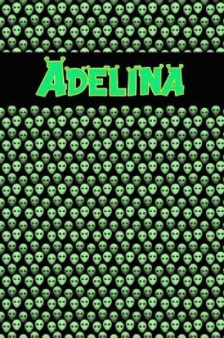 Cover of 120 Page Handwriting Practice Book with Green Alien Cover Adelina