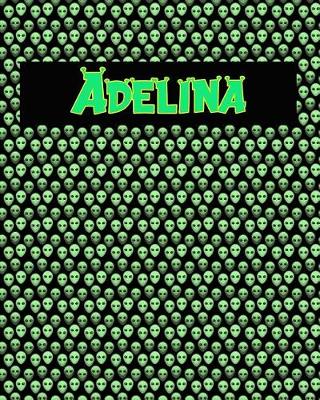 Book cover for 120 Page Handwriting Practice Book with Green Alien Cover Adelina