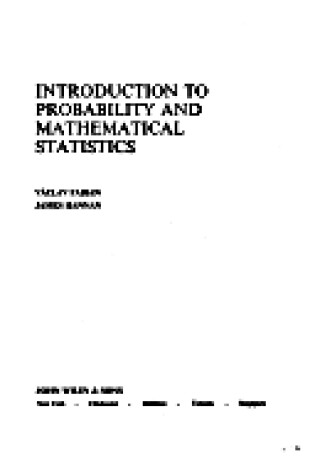 Cover of Introduction to Probability and Mathematical Statistics