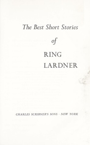 Book cover for Lardner R:Best Short Sto of Ring Lardner
