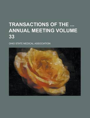Book cover for Transactions of the Annual Meeting Volume 33