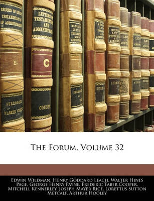 Book cover for The Forum, Volume 32