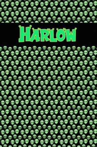 Cover of 120 Page Handwriting Practice Book with Green Alien Cover Harlow