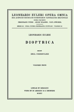 Cover of Dioptrica 1st part