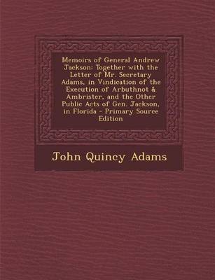 Book cover for Memoirs of General Andrew Jackson