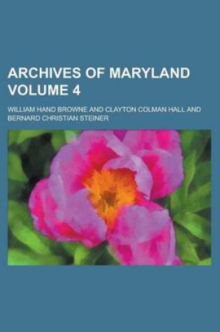 Cover of Archives of Maryland (V.37)