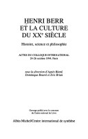 Cover of Henri Berr Et La Culture Du Xxe Siecle