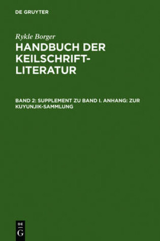 Cover of Supplement zu Band I. Anhang: Zur Kuyunjik-Sammlung