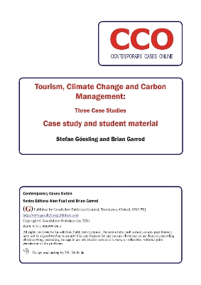 Book cover for Tourism, Climate Change and Carbon Management: Three Case Studies
