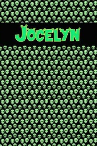 Cover of 120 Page Handwriting Practice Book with Green Alien Cover Jocelyn