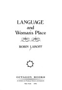 Book cover for Language and Woman's Place