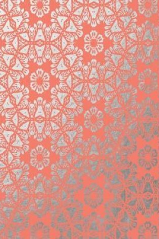 Cover of Salmon Pink and Silver Foil Pattern Notebook