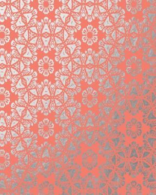 Book cover for Salmon Pink and Silver Foil Pattern Notebook