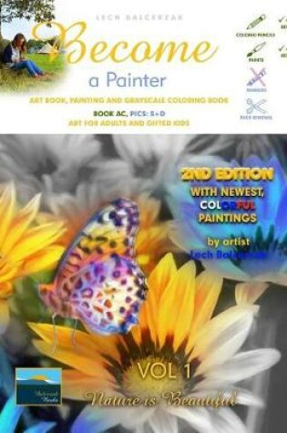 Cover of Art Book, Painting and Grayscale Coloring Book - Become a Painter