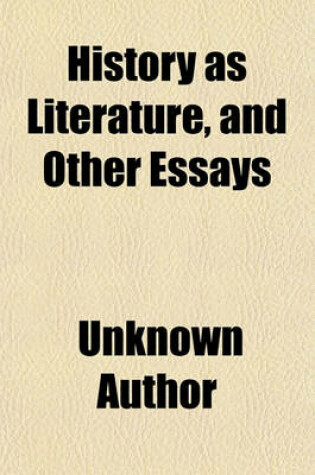 Cover of History as Literature