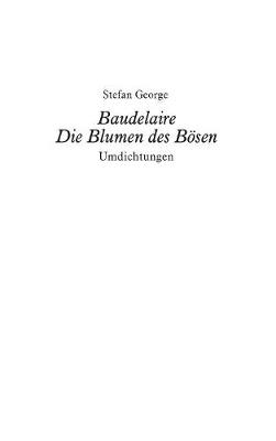 Book cover for Baudelaire. Die Blumen des Bösen