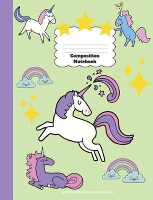 Book cover for Unicorn Composition Notebook Wide Ruled, Back To School