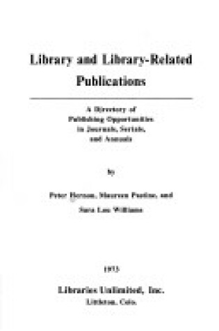 Cover of Library and Library Related Publications